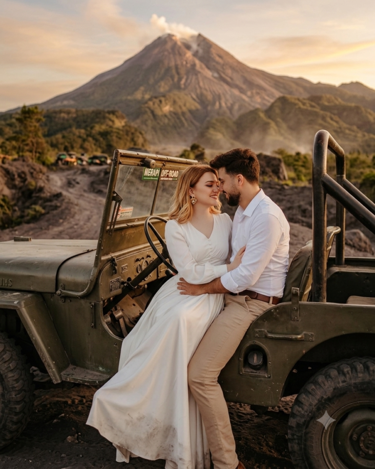 Experience the Thrills of a Merapi Volcano Jeep Pre-Wedding Trip